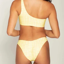 Peixoto Lemon Gingham Shelley Bikini Bottom